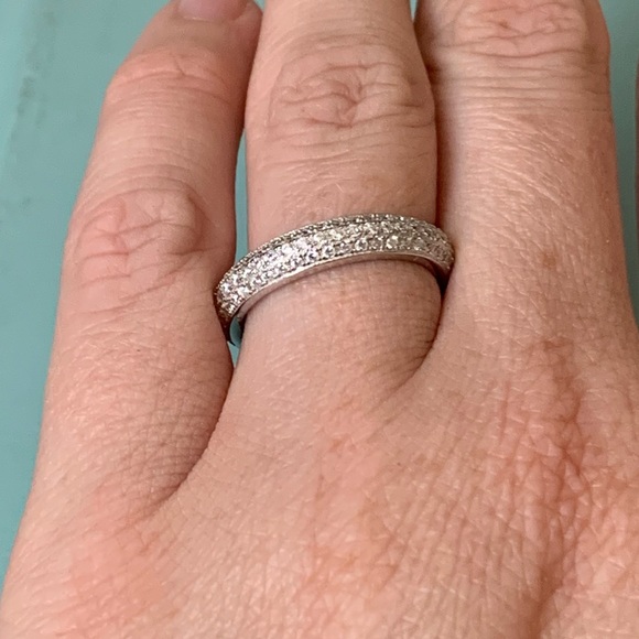 Sterling Silver Pave Crystal Ring - Picture 10 of 11